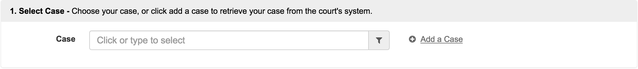 Select Court & Case Type